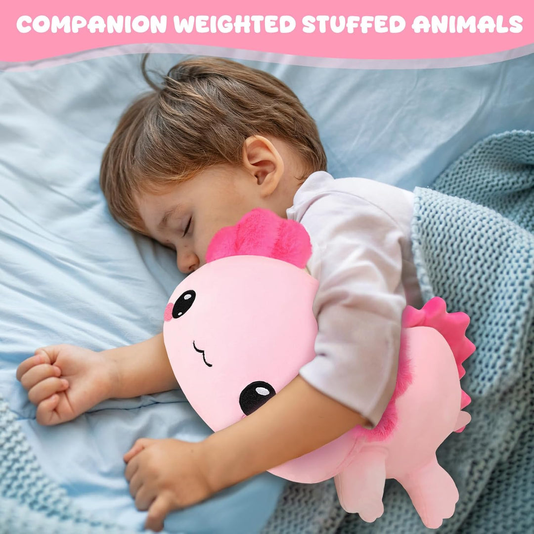 Xfrog Weighted Axolotl Plush, Grosses Stofftier Gegen Ängste, Rosa Axolotl-Stoffspielzeug, Süsse Uma