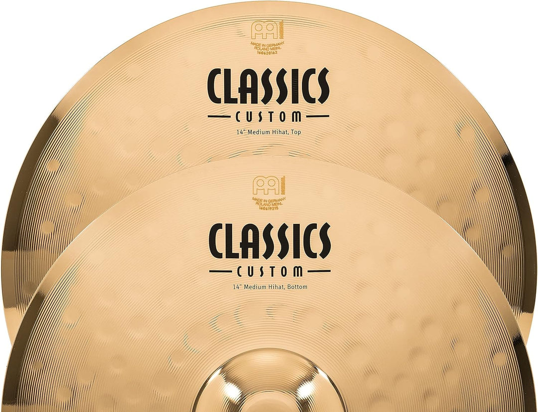 Meinl Cymbals Classics Custom Brilliant Hihat Medium 14 Zoll (Video) Schlagzeug Becken – Paar – (35,
