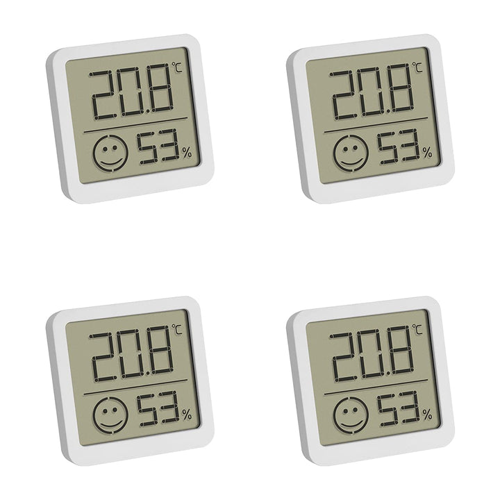 TFA Dostmann digitales Thermo-Hygrometer, 4er Set, 30.5053.02.04, Innentemperatur und Luftfeuchtigke