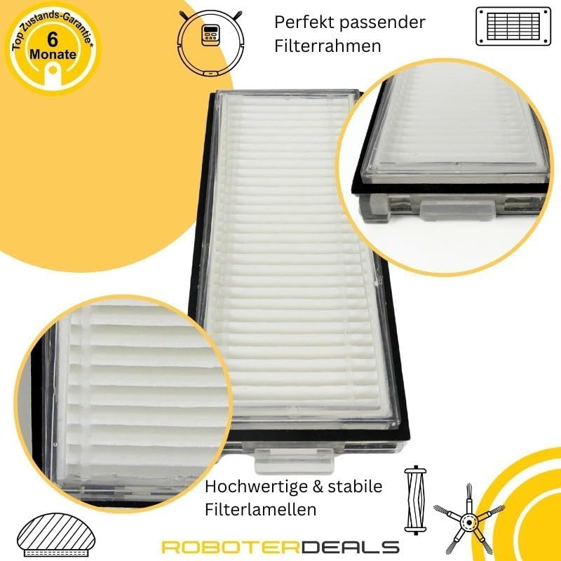 Roboter Deals - Zubehör Set, Ersatzteile Kit für Roborock Saros Z70 (2X Filter, 2X Seitenbürste, 2X