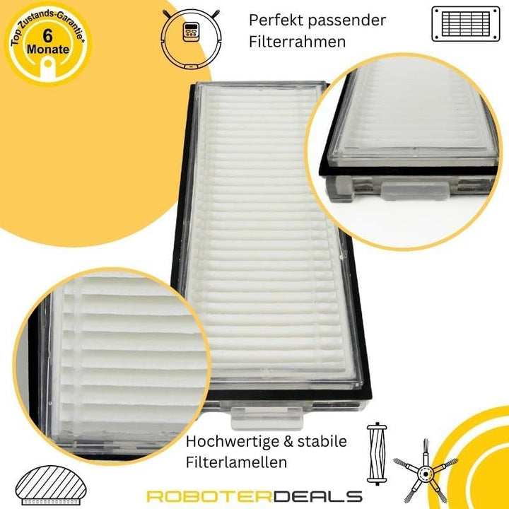 Roboter Deals - Zubehör Set, Ersatzteile Kit für Roborock Saros Z70 (2X Filter, 2X Seitenbürste, 2X