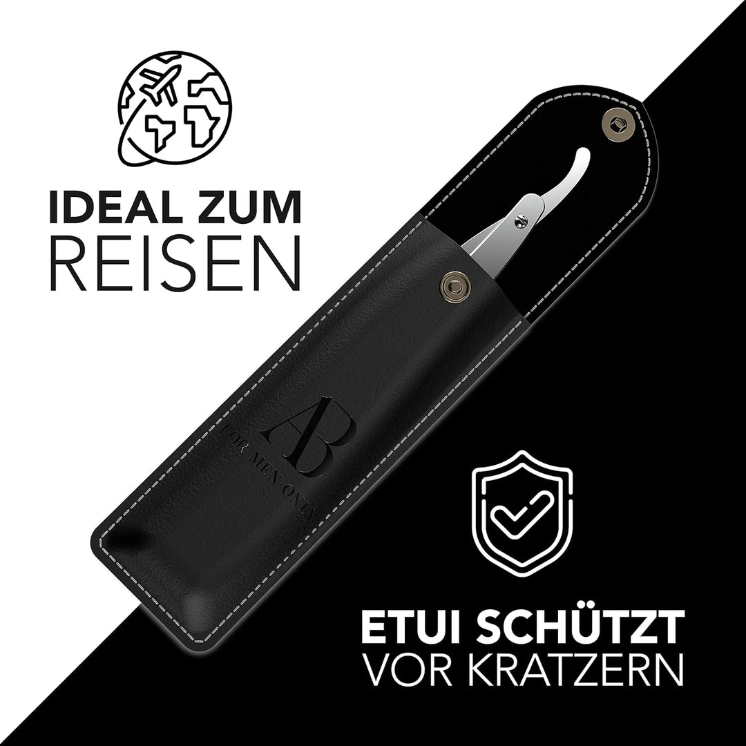 Anthony Brown® Rasiermesser in Schwarz oder Silber - einzigartiger Klingenkopf für mehr Präzision -
