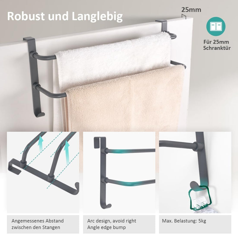 EMKE Handtuchhalter ohne Bohren, Edelstahl Handtuchhalter für Badheizkörper Handtuchtrockner mit Hak