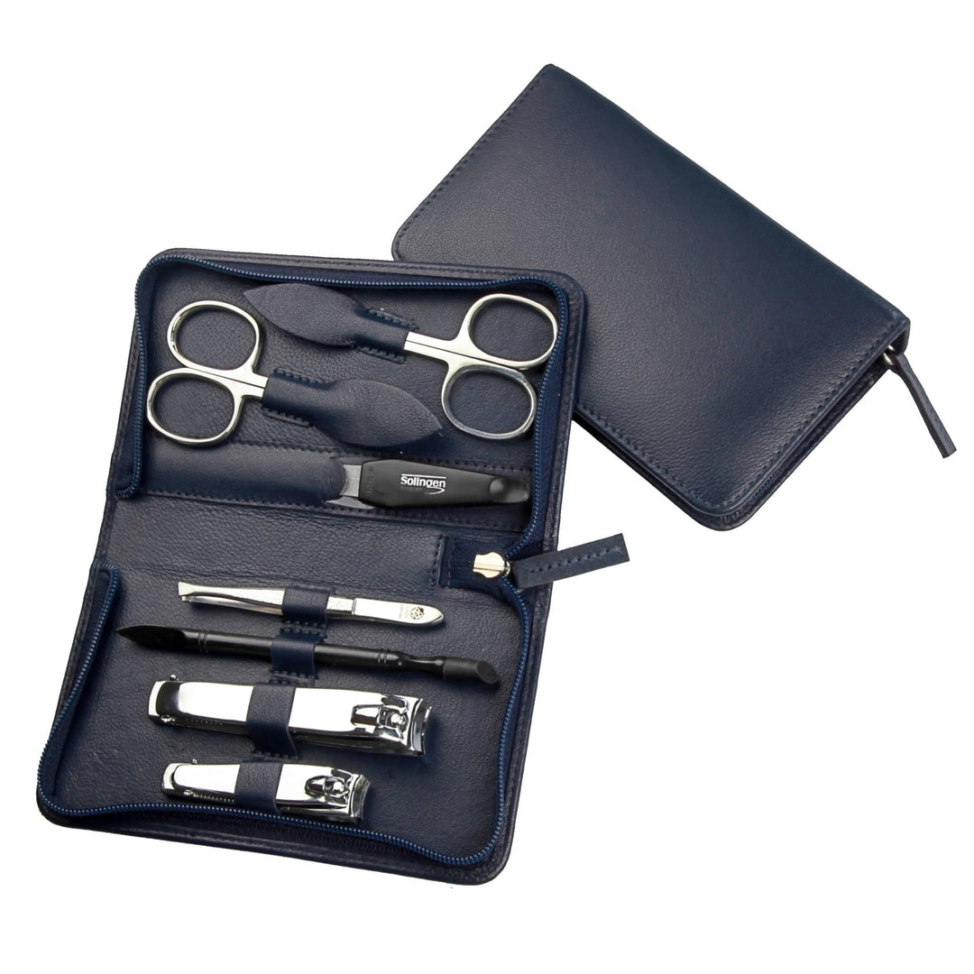 Maniküre Set 7-teilig – Reissverschluss-Etui mit Instrumenten aus Edelstahl & Karbonstahl – Maniküre