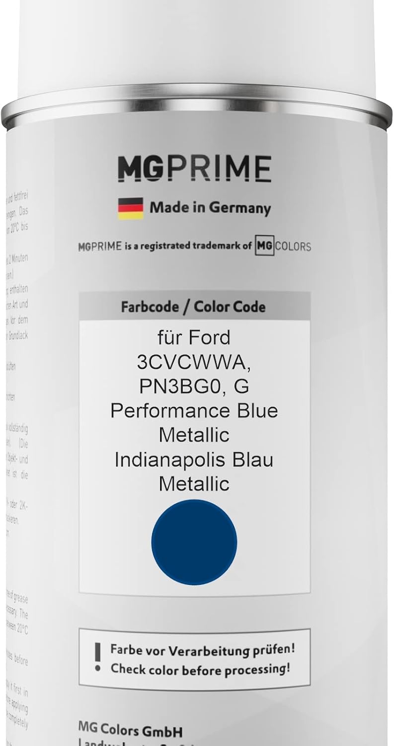 MG PRIME Autolack Sprühdosen Set für Ford 3CVCWWA / PN3BG0 / G Performance Blue Metallic/Indianapoli