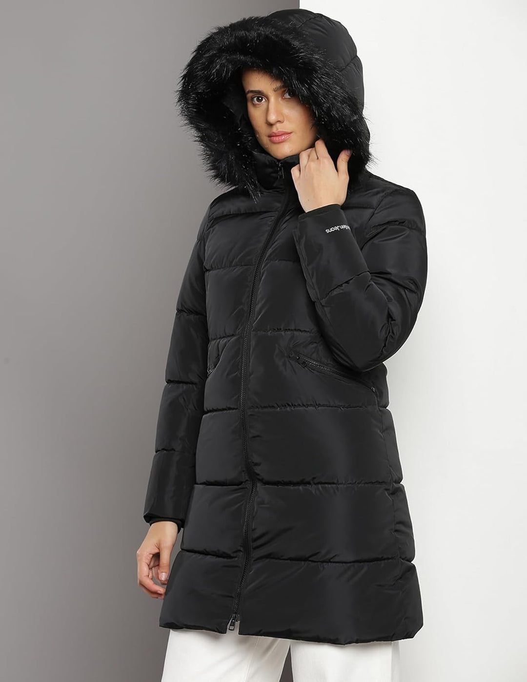 Calvin Klein Damen Gepolsterte Mäntel, Schwarz (Ck Black)