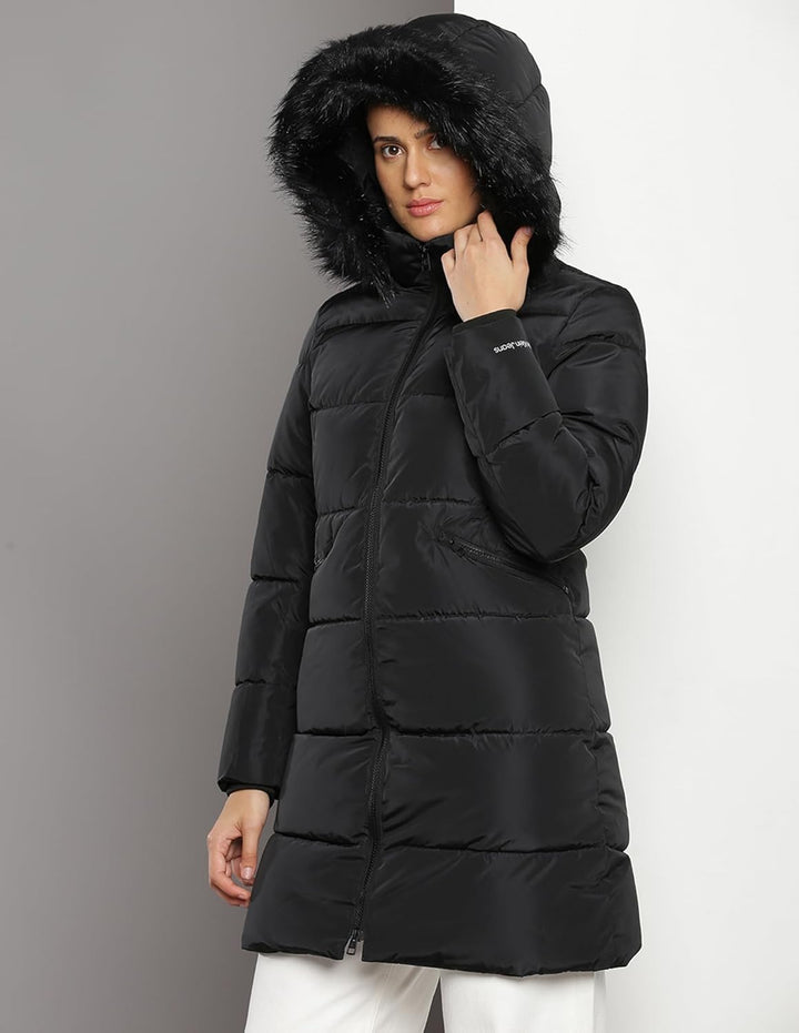 Calvin Klein Damen Gepolsterte Mäntel, Schwarz (Ck Black)