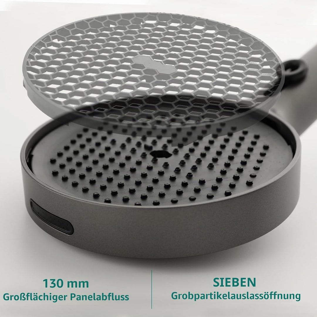 Duschkopf Gross Hochdruck XXL Regenduschkopf mit 3+1 Strahlarten, 130mm Gross Handbrause Duschkopf W