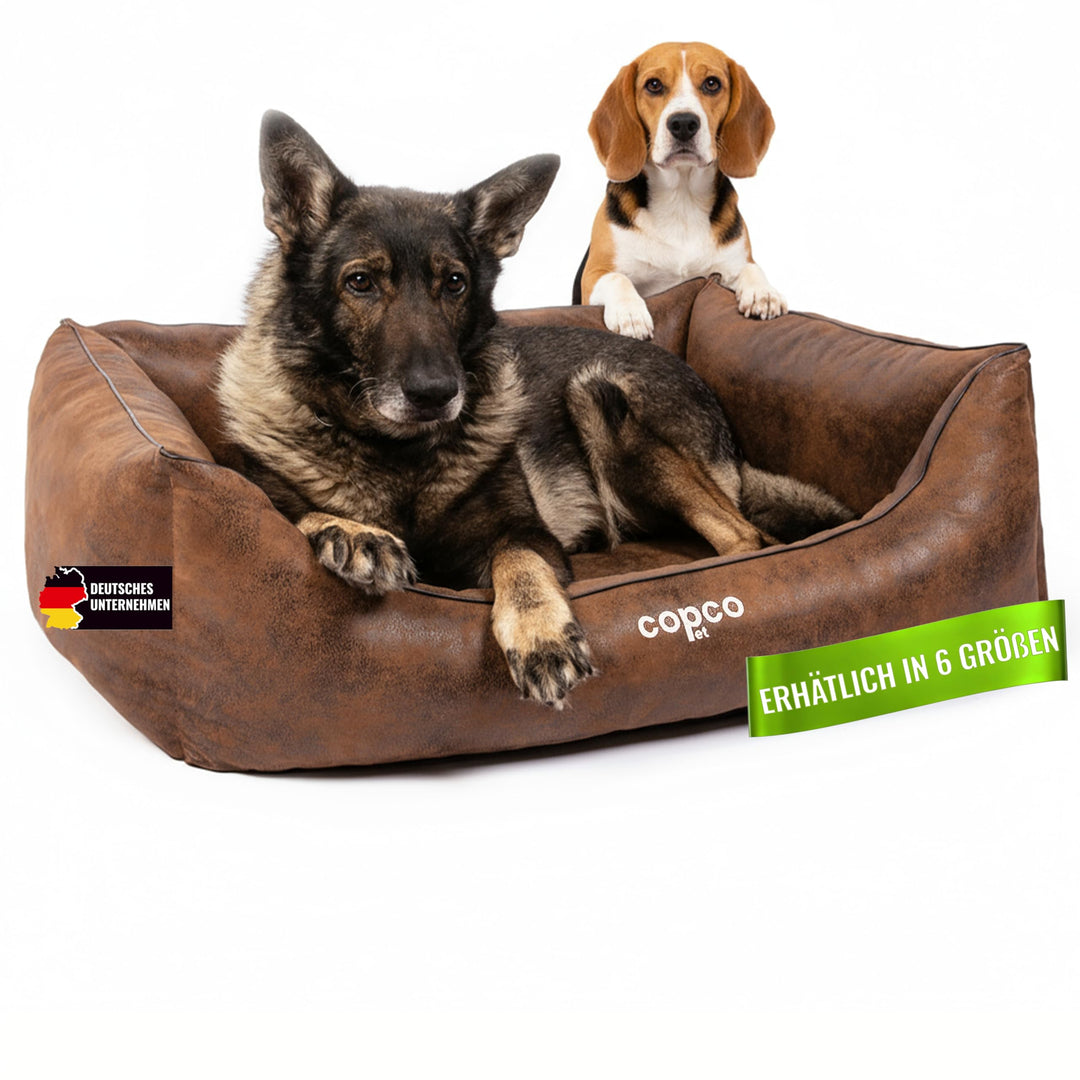 CopcoPet – orthopädisches Hundebett Emma in Wildlederoptik – Hundekörbchen mit abnehmbarem, waschbar
