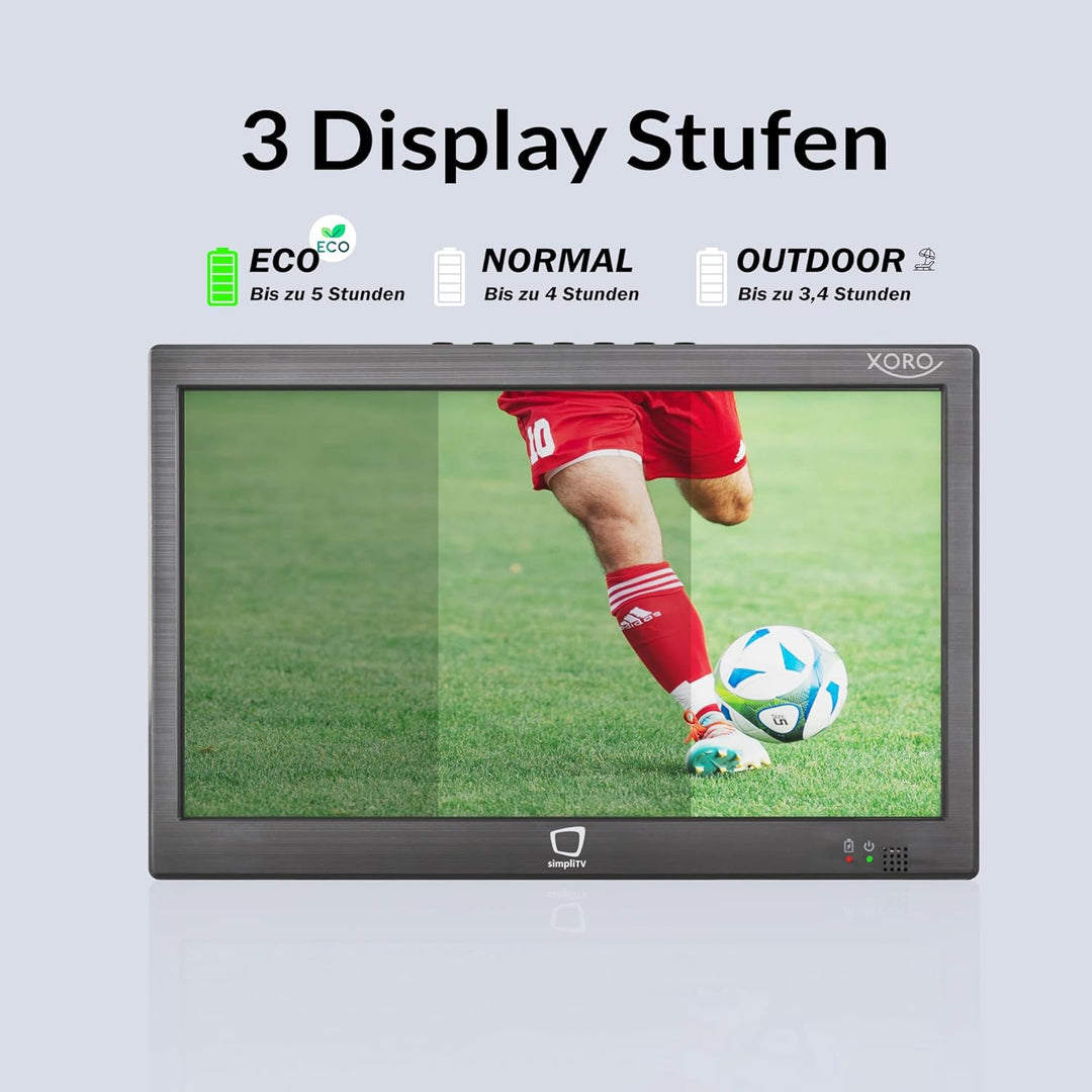 Xoro PTL 1055-10 Zoll Tragbarer simpliTV Fernseher mit DVB‐T2 HD Tuner, USB Mediaplayer, HDMI‐Ausgan