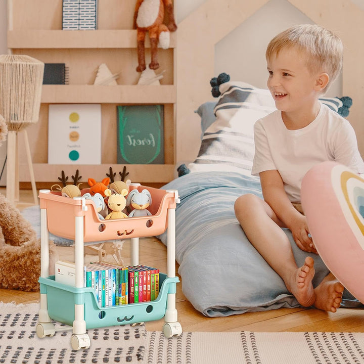Kinderspielzeugregal, Organisation und Aufbewahrung im Spielzimmer - Mehrstöckiges Kinderregal mit R