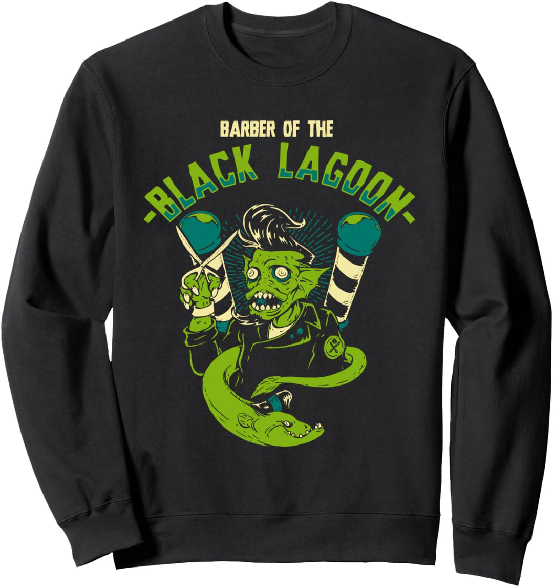 Horror Art - Barber of the Black Lagune - Psychobilly Art Sweatshirt