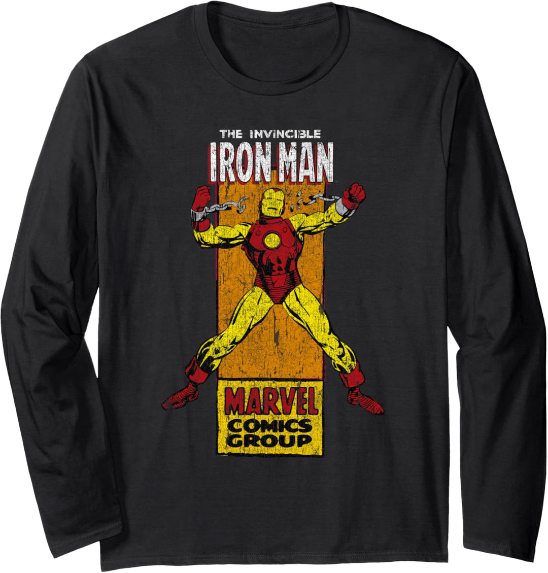 Marvel Iron Man Comics Group Character Card Langarmshirt