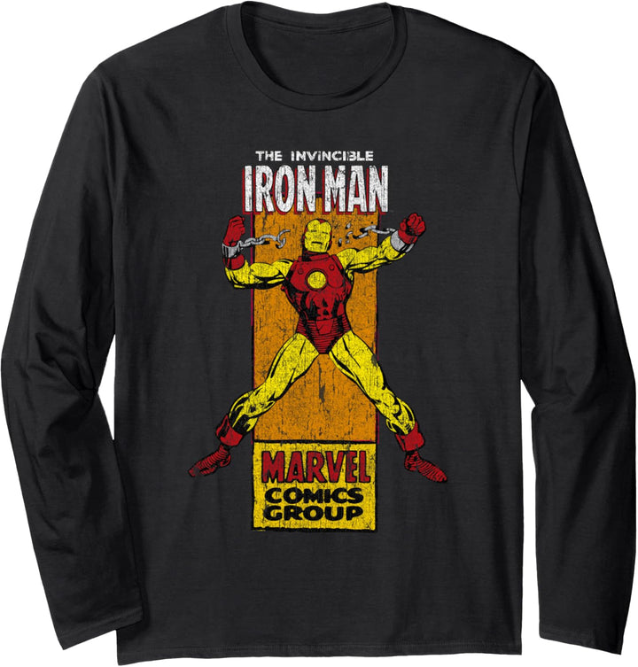 Marvel Iron Man Comics Group Character Card Langarmshirt