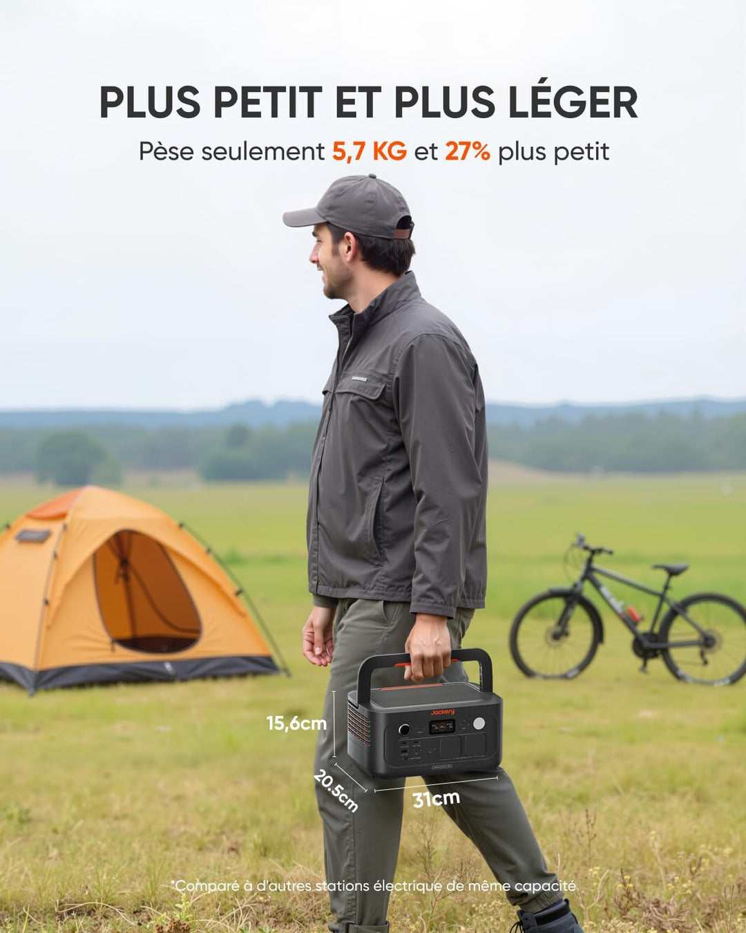 Jackery Explorer 500 V2 Tragbare Powerstation mit 12V KFZ-Ladekabel, 512Wh Solargenerator 230V/500W
