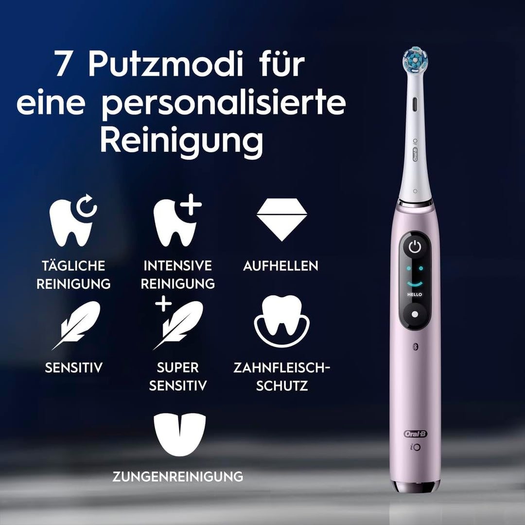Oral-B iO Series 9 Elektrische Zahnbürste/Electric Toothbrush, 2 Aufsteckbürsten, 7 Putzmodi, Zahnpf