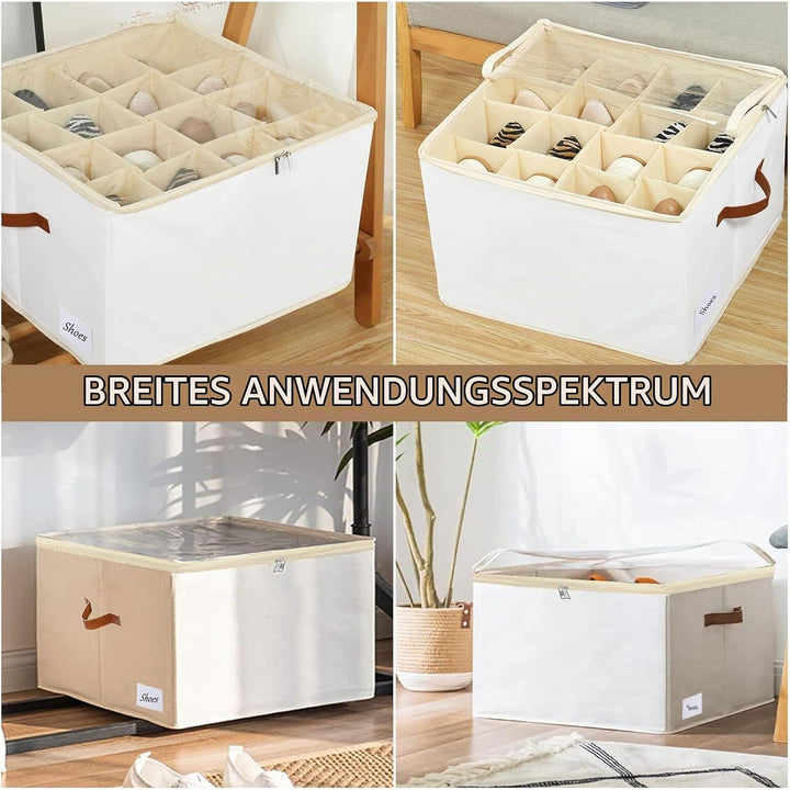 Schuhorganizer Schuhschrank - 24-Zellen Schuhboxen Stapelbar Schuhregal Platzsparend für Schrank - 2
