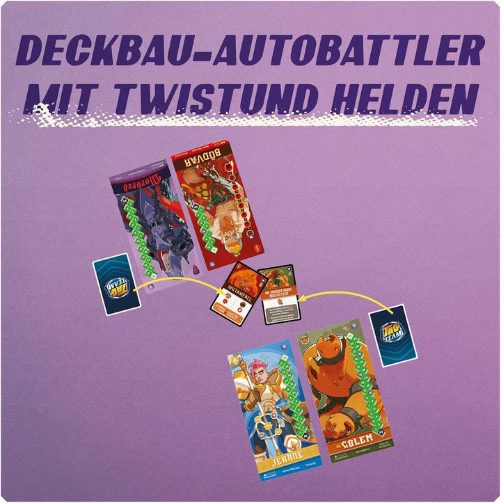 Kosmos 685454 Tag Team, Spiel für 2 Personen, Taktisches Deckbuilding Spiel, Brettspiel, Gesellschaf