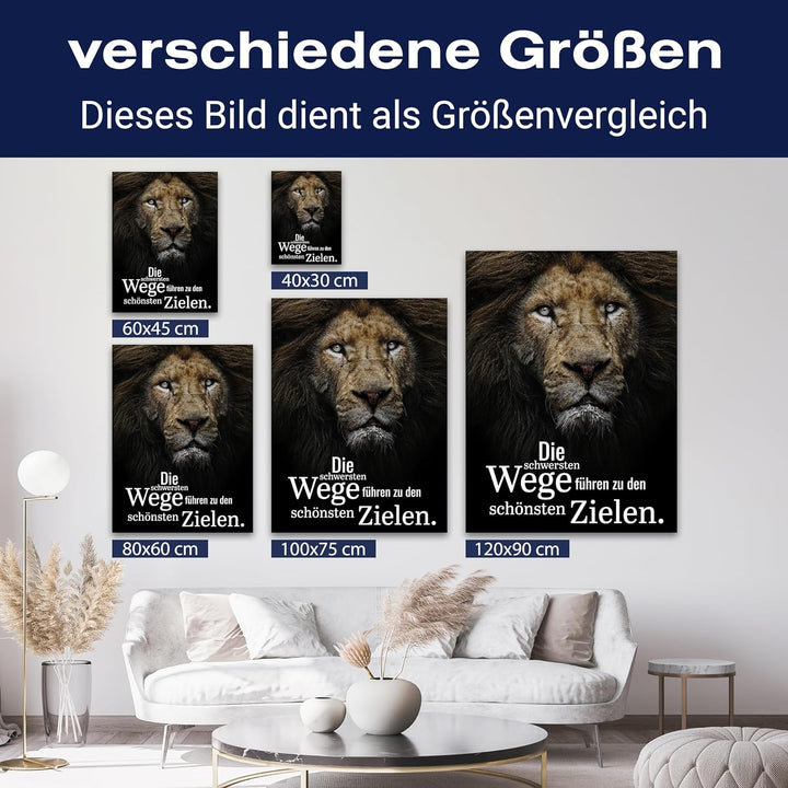 wandmotiv24 Leinwandbild Motivation, 40x30cm, Hochformat, Die schönsten Ziele, Deko, Bilder auf Lein