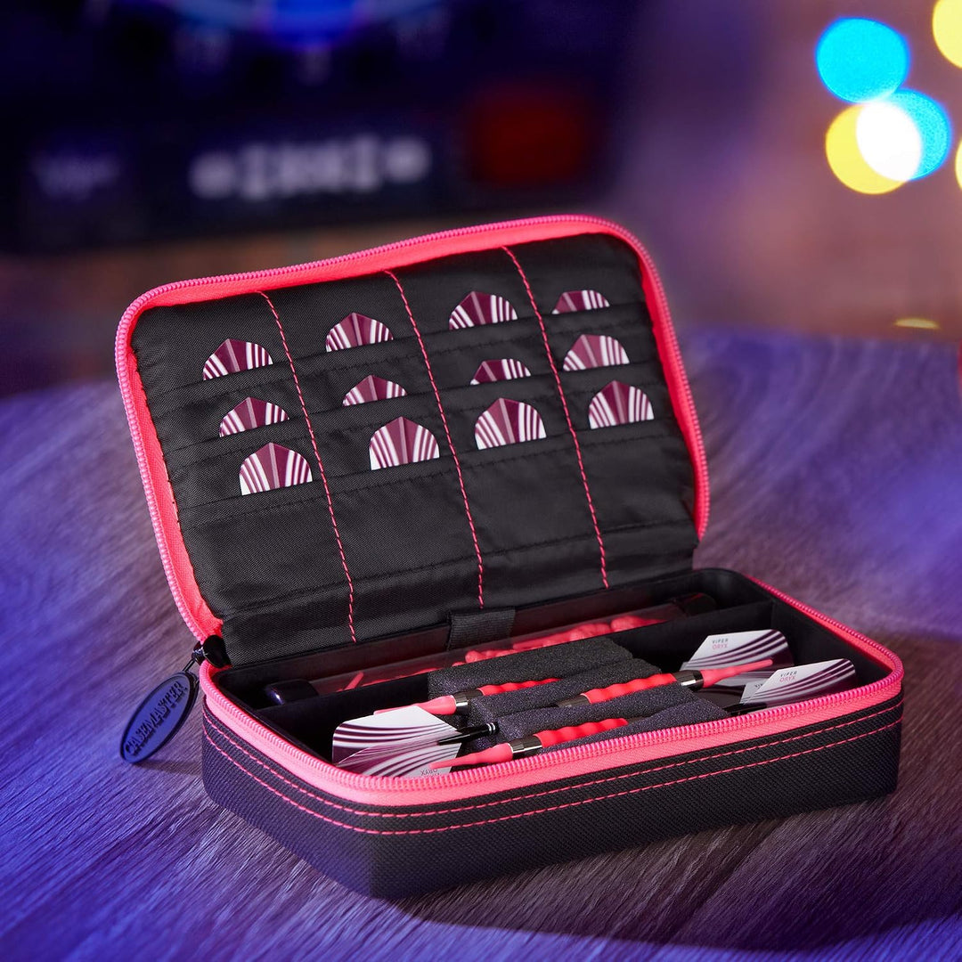 Casemaster Plazma Dartkoffer für weiche Dartpfeile mit Stahlspitze, für 3 Dartpfeile und integrierte
