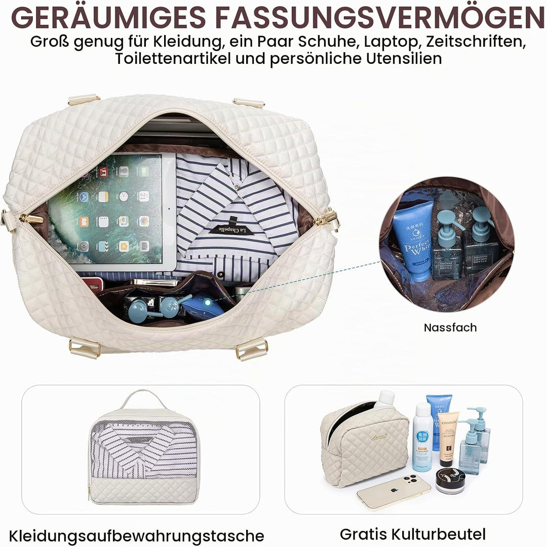 LOVEVOOK Sporttasche Damen Reisetasche Gross mit Kosmetiktasche Weekender Travel Duffle Bag mit Schu
