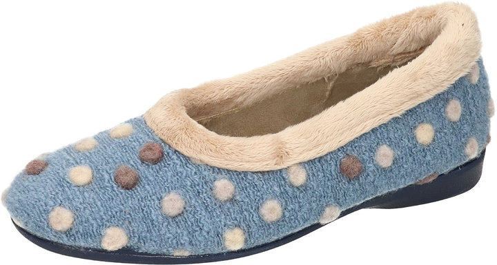 Manitu Damen Home Hausschuh 41 EU Blau, 41 EU Blau