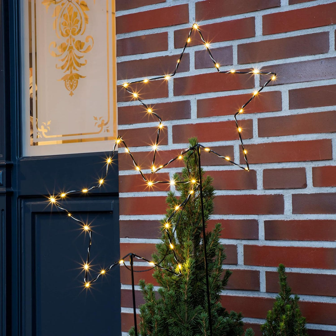 Spetebo LED Gartenstecker Sterne mit Timer Batterie betrieben - 98 cm - Weihnachtsdeko für Aussen -
