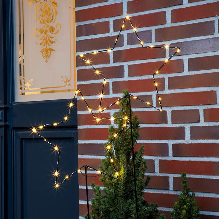 Spetebo LED Gartenstecker Sterne mit Timer Batterie betrieben - 98 cm - Weihnachtsdeko für Aussen -