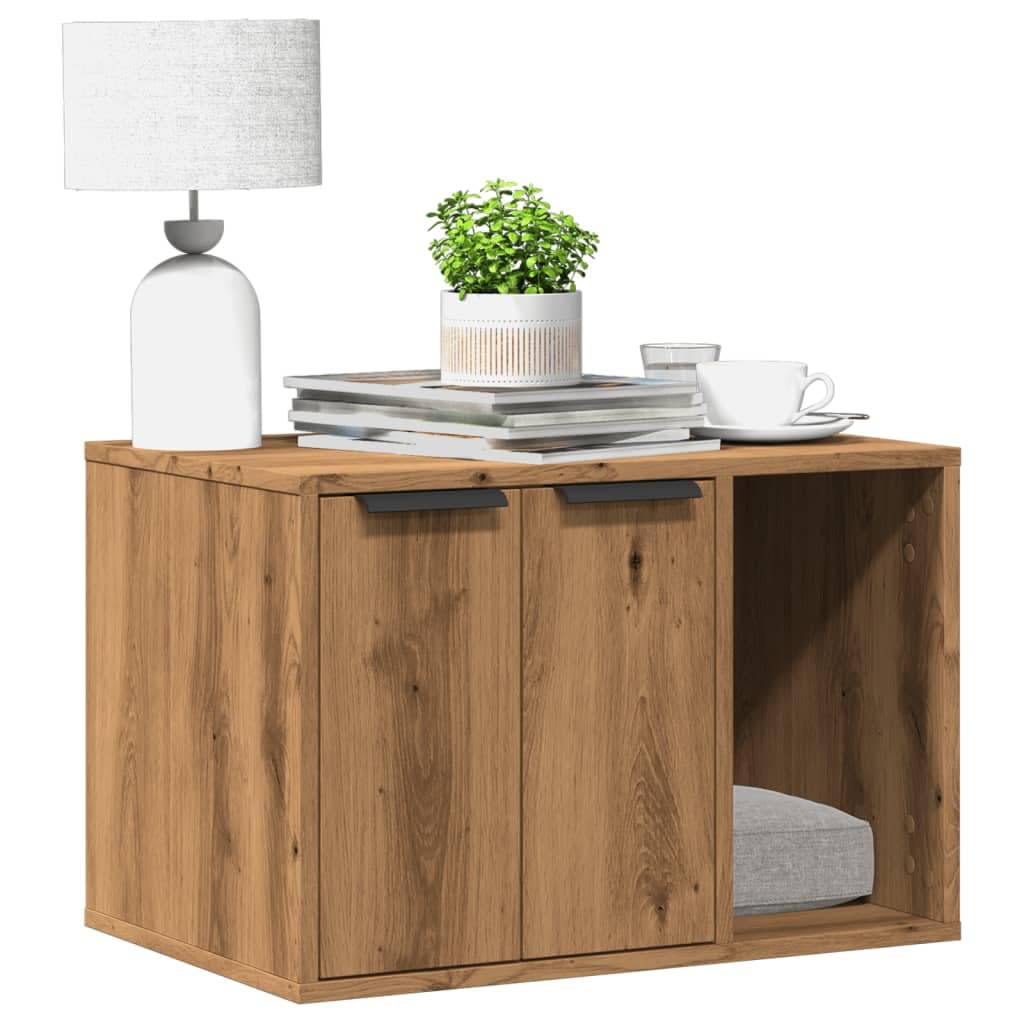 Katzenklo Artisan-Eiche 60x40x40 cm Holzwerkstoff Katzenklo-Schrank für Katzen, Wohnzimmer, Balkon