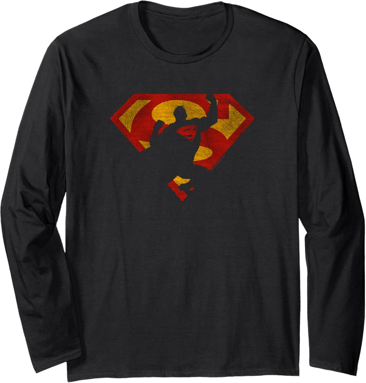 Superman S Shield Knockout Langarmshirt