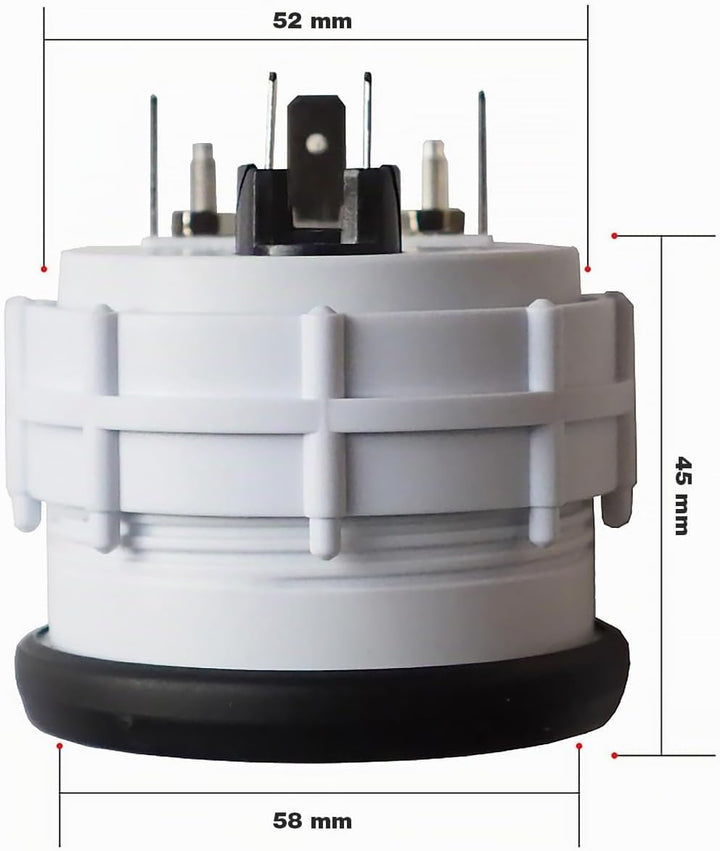 SIMONI RACING TM/BD Black Line 2" Drehzahlmesser 0-6000 RPM für Dieselfahrzeuge