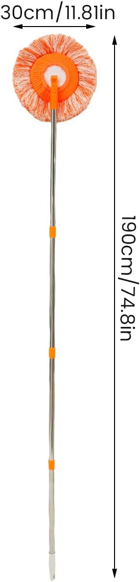 360 Grad Rotatable Reinigungsmops mit 4 abnehmbaren Stangen und 4 austauschbaren Mop-Köpfen einstell