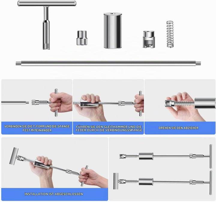 Fybitlilian T Bar Puller Auto Reparatur Ausbeulwerkzeug Lackfreies Dellen Reparaturset Auto Paintles