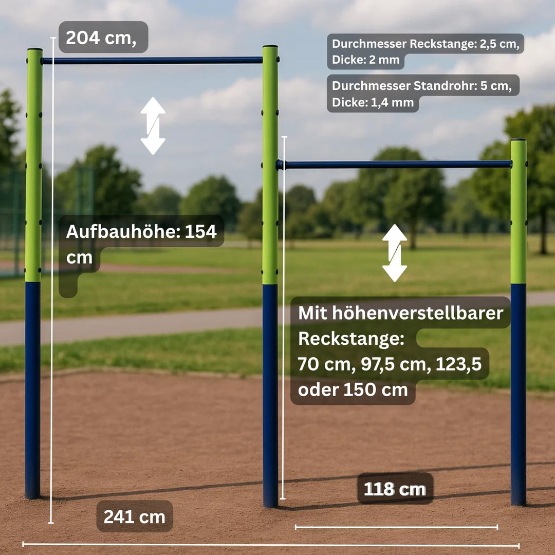 Best Sporting Turnreck Garten I Reckstange Garten Kinder und Erwachsene I Höhenverstellbare Kletters
