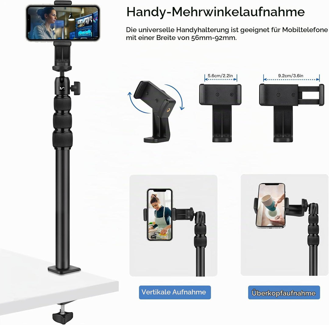 Victiv Kamera Tischstativ für DSLR Canon, 37cm-105cm Handy Tisch Stativ mit Handyhalterung for Smart