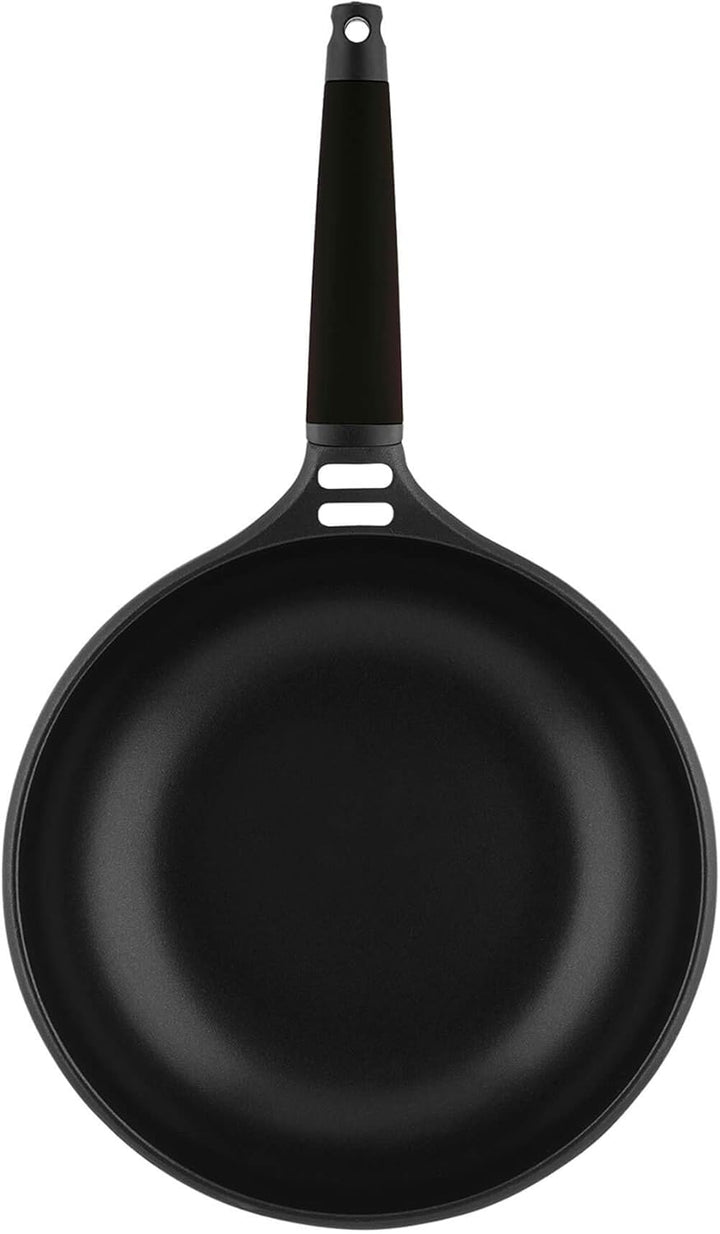 WOK INDUCTION CON MANGO DESMONTABLE NEGRO 28 CM