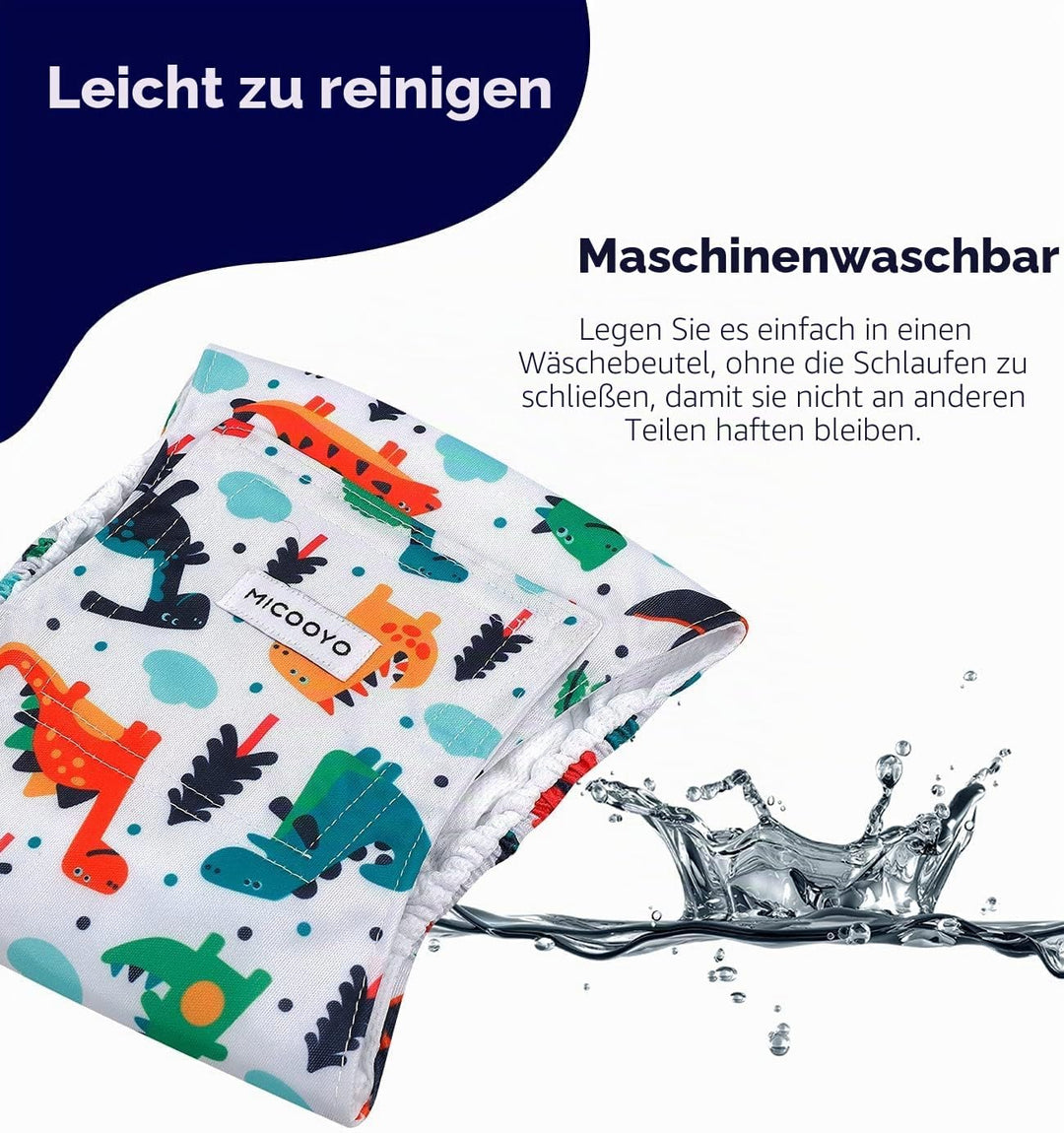 MICOOYO Wiederverwendbare Hundewindeln für Männer, 3er-Pack, waschbare Bauchbänder für Hunde, super
