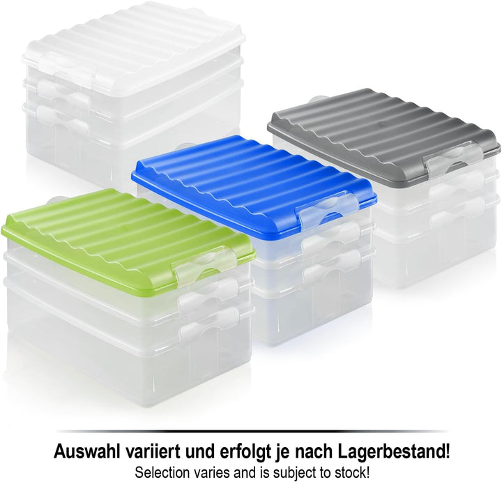 com-four® Lunch-Box mit mehreren Fächern - Aufschnittbox stapelbar für den Kühlschrank - Brotdose au