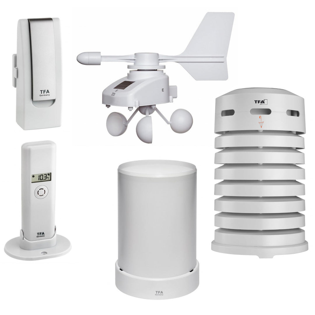 TFA 31.4005.02.99 Spezial Starter-Set 5.0 Weatherhub Regenmesser, Windmesser, Thermo-Hygrosender mit