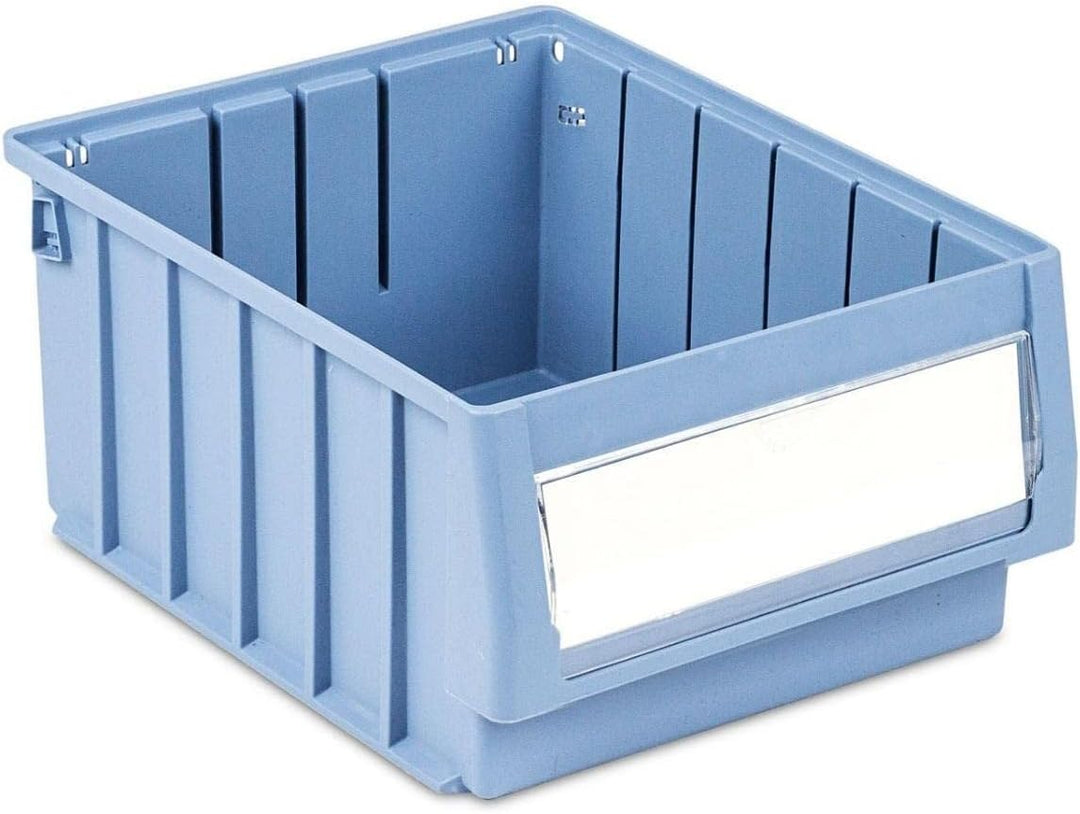 SparSet 5x Regalkasten 300 BH mit Etikett & Schutzhaube | HxBxT 14x23,4x30cm | 7,1 Liter | Sichtlage
