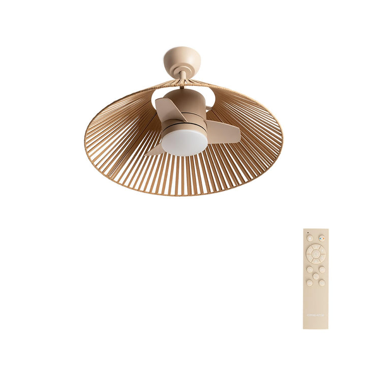 CREATE / WIND LAMP WOVEN/Deckenventilator mit Beleuchtung Sand mit Fernbedienung / 25W, Programmierb
