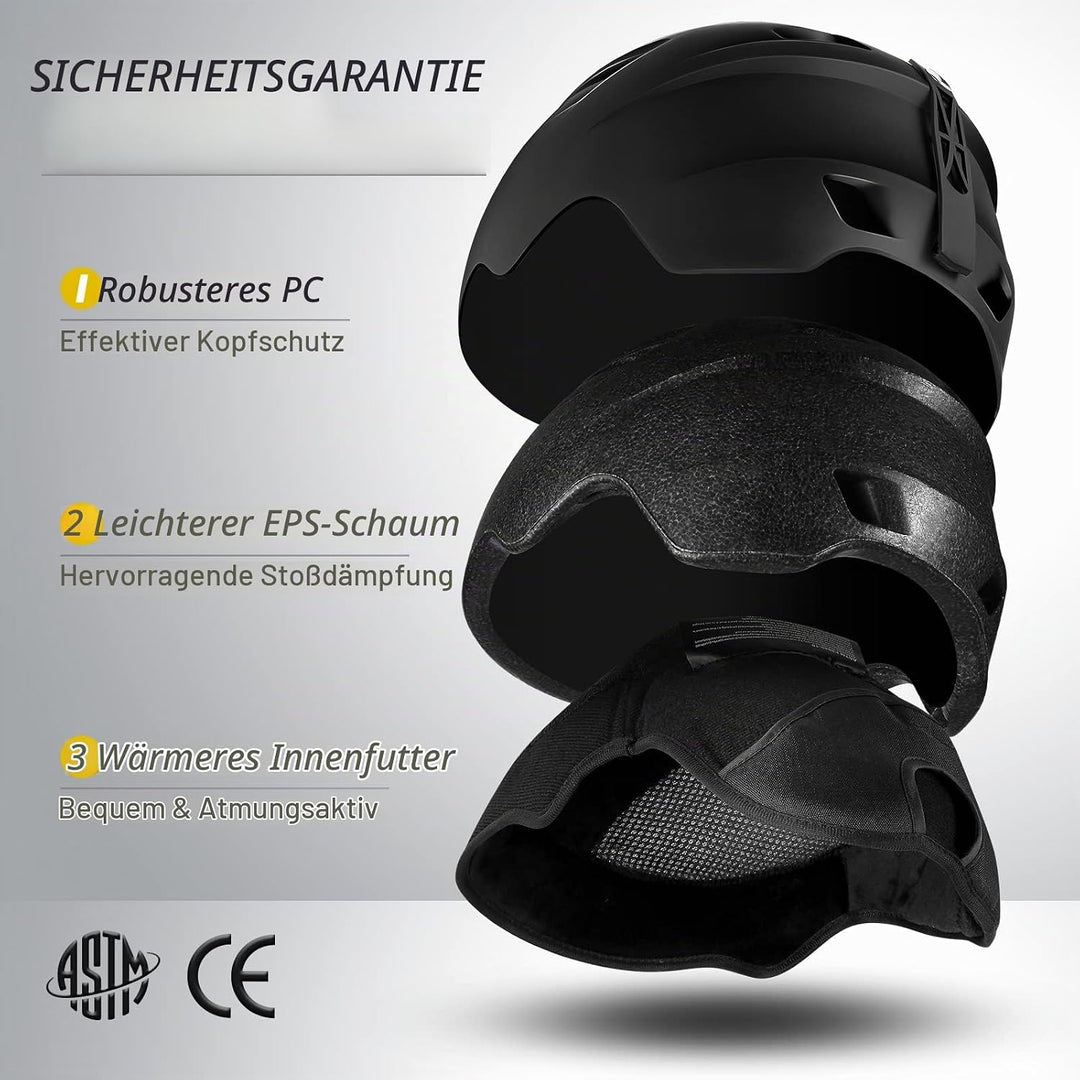 Odoland Skihelm und Skibrille Set Snowboardhelm mit Snowboardbrille für Damen und Herren Ski Goggles