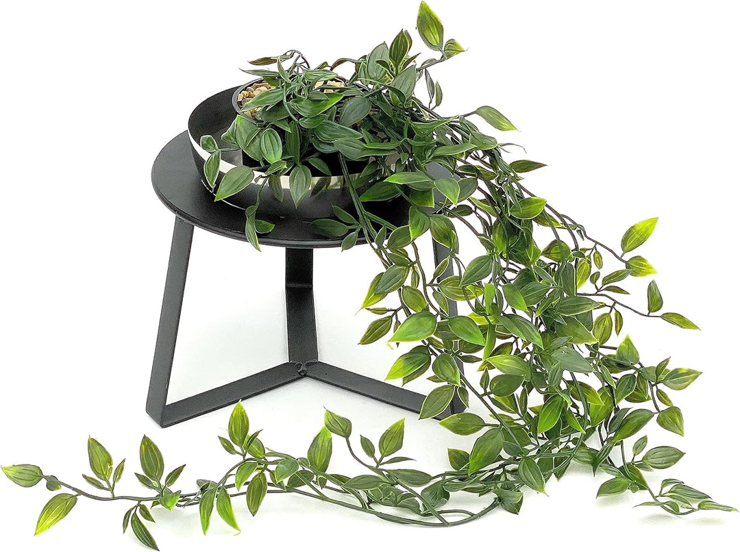 DanDiBo Blumenhocker Metall mit Topf Schwarz Silber 18 cm Blumenständer 96091 S Blumensäule Modern P