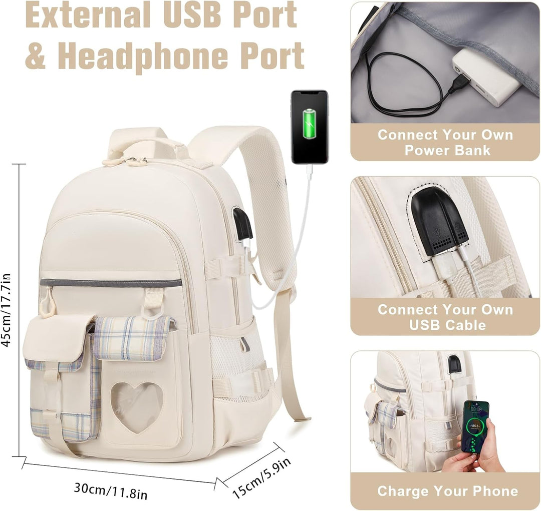 ACESAK Rucksack für Mädchen - 15,7-Zoll Laptop Buchtasche Rucksäcke Schultasche für Mädchen Kinder T