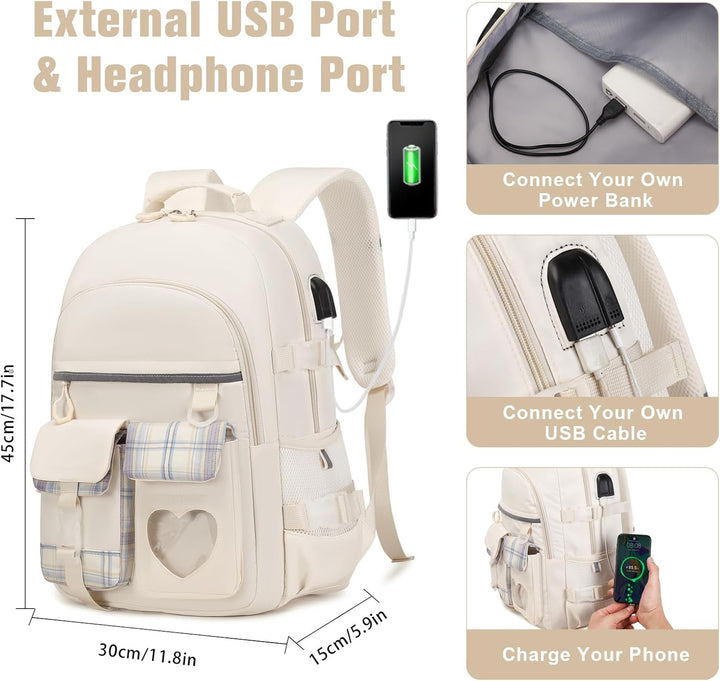 ACESAK Rucksack für Mädchen - 15,7-Zoll Laptop Buchtasche Rucksäcke Schultasche für Mädchen Kinder T