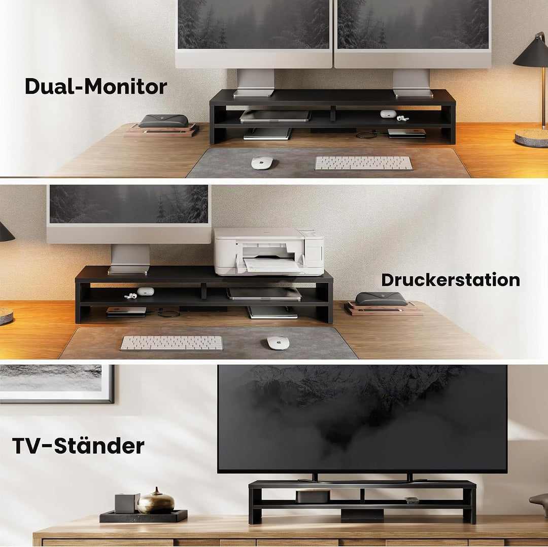 Fenge Dual Monitorständer Riser 2 Etagen Bildschirmständer für Computer PC Laptop Drucker TV, Schrei