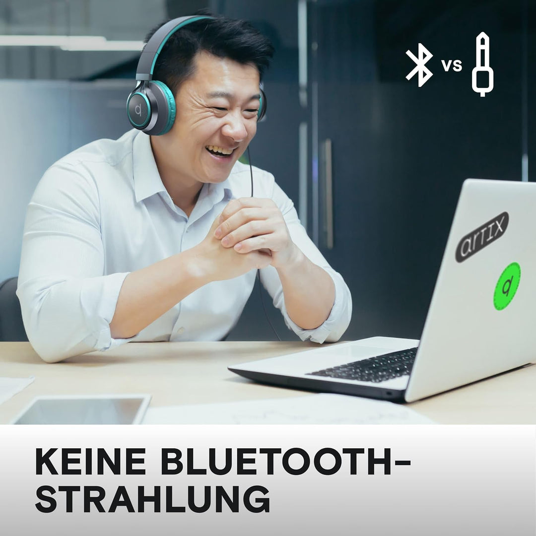 ARTIX® CL750 Premium Wired On Ear Headphones with Microphone, Comfortable Noise Isolating Design, 3.