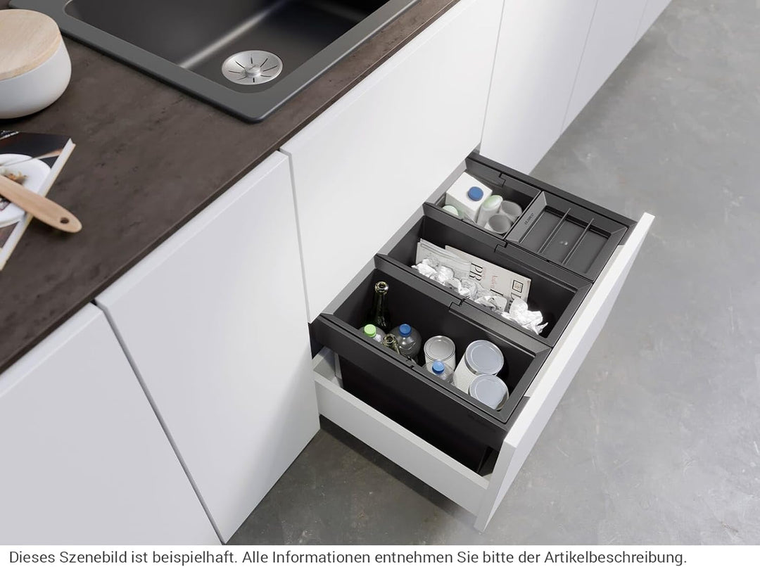 BLANCO FLEXON II low 60/4 | Abfall Müllsystem | für 60 cm breite Unterschränke | System zum Einbau i