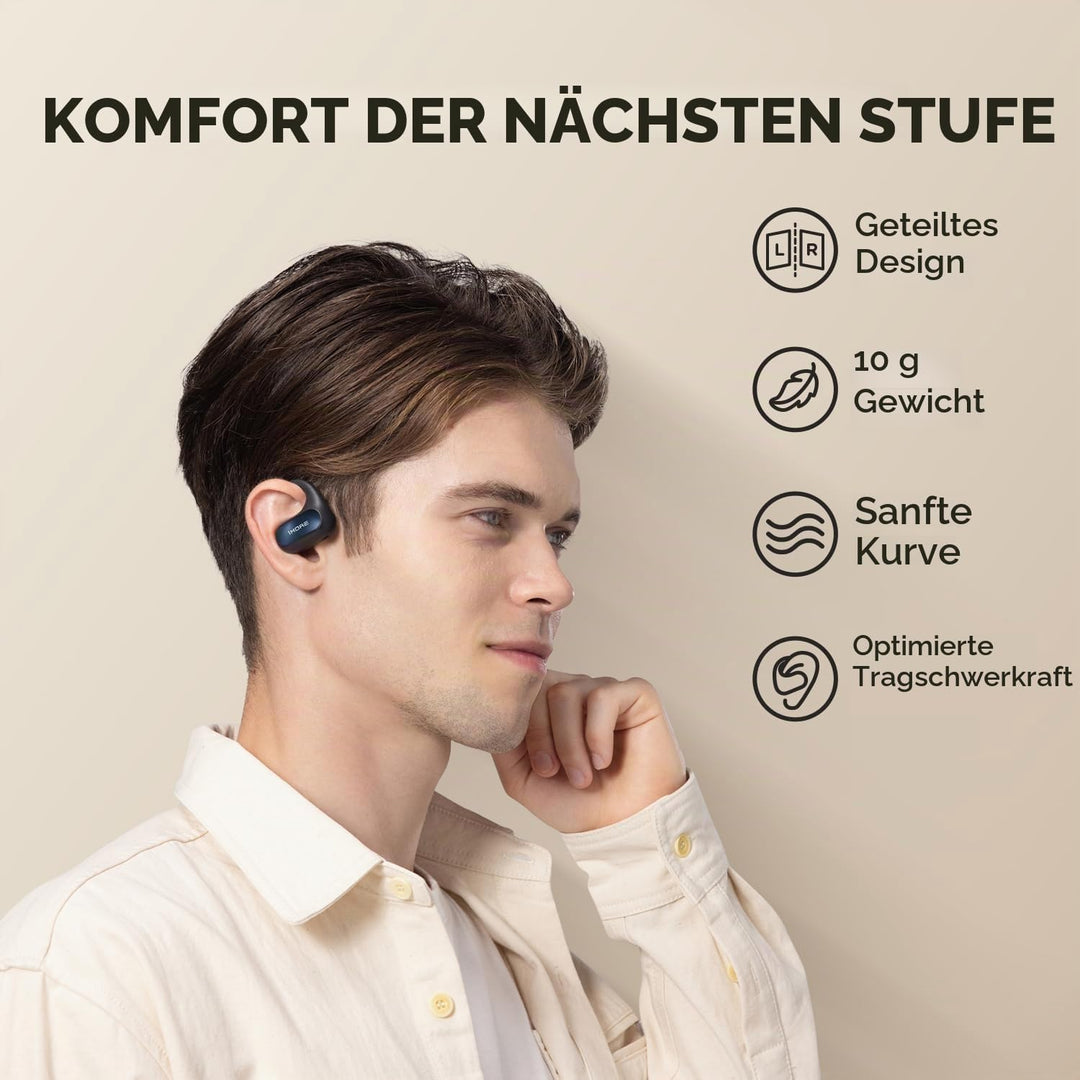 1MORE Fit SE S30 Open Ear Kopfhörer, 5.3 Bluetooth Kabellose Headphones mit 4 mikrofon, Earbuds mit