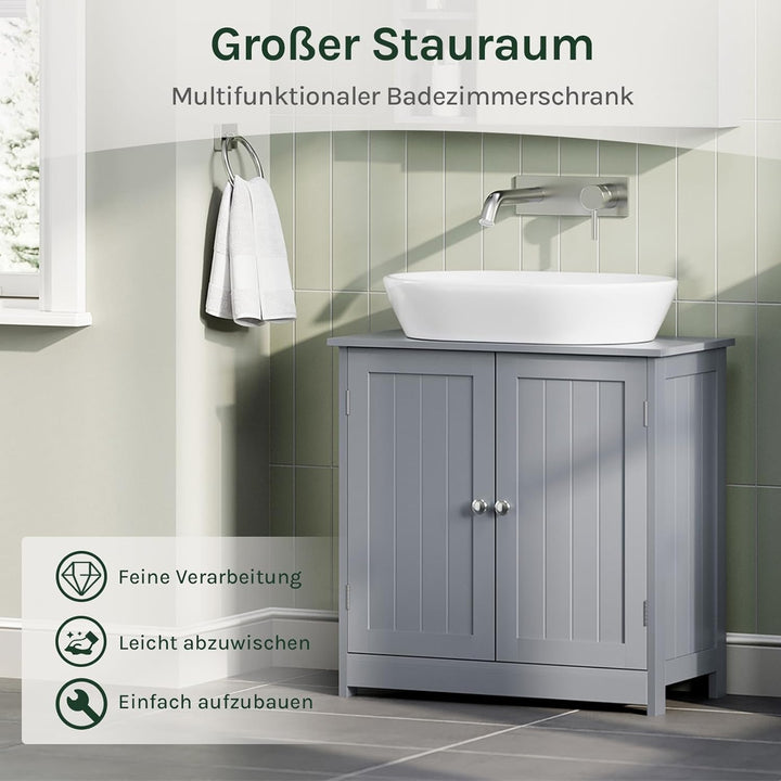 WOLTU Waschbeckenunterschrank, Unterschrank, Badezimmerschrank mit 2 Türen, Badschrank Badregal Wasc